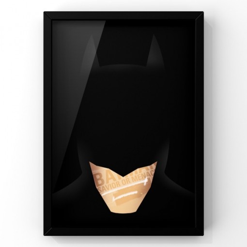Quadro Batman com moldura preta